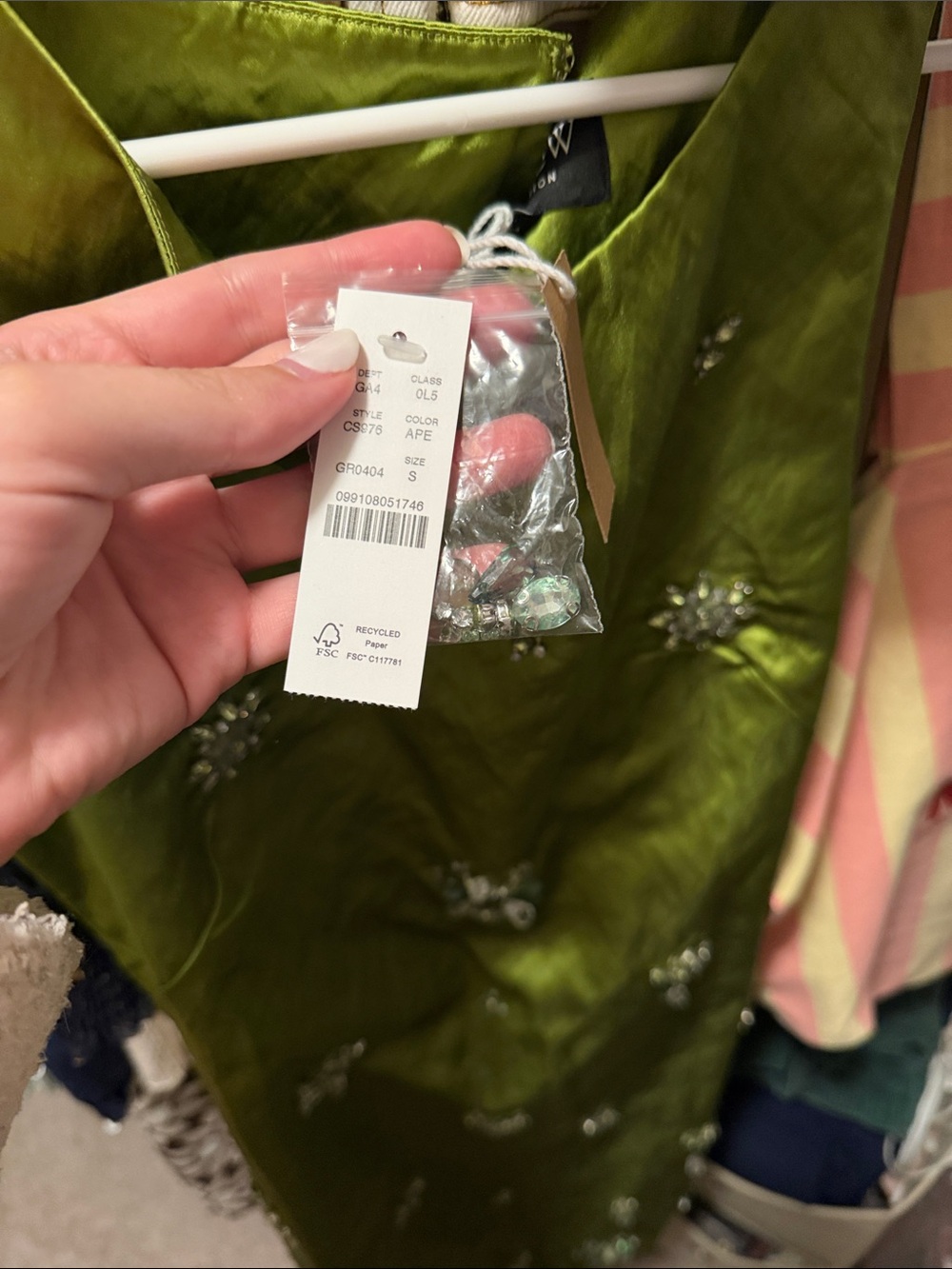NWT J Crew collection embellished satin shift dress - Picture 4 of 5